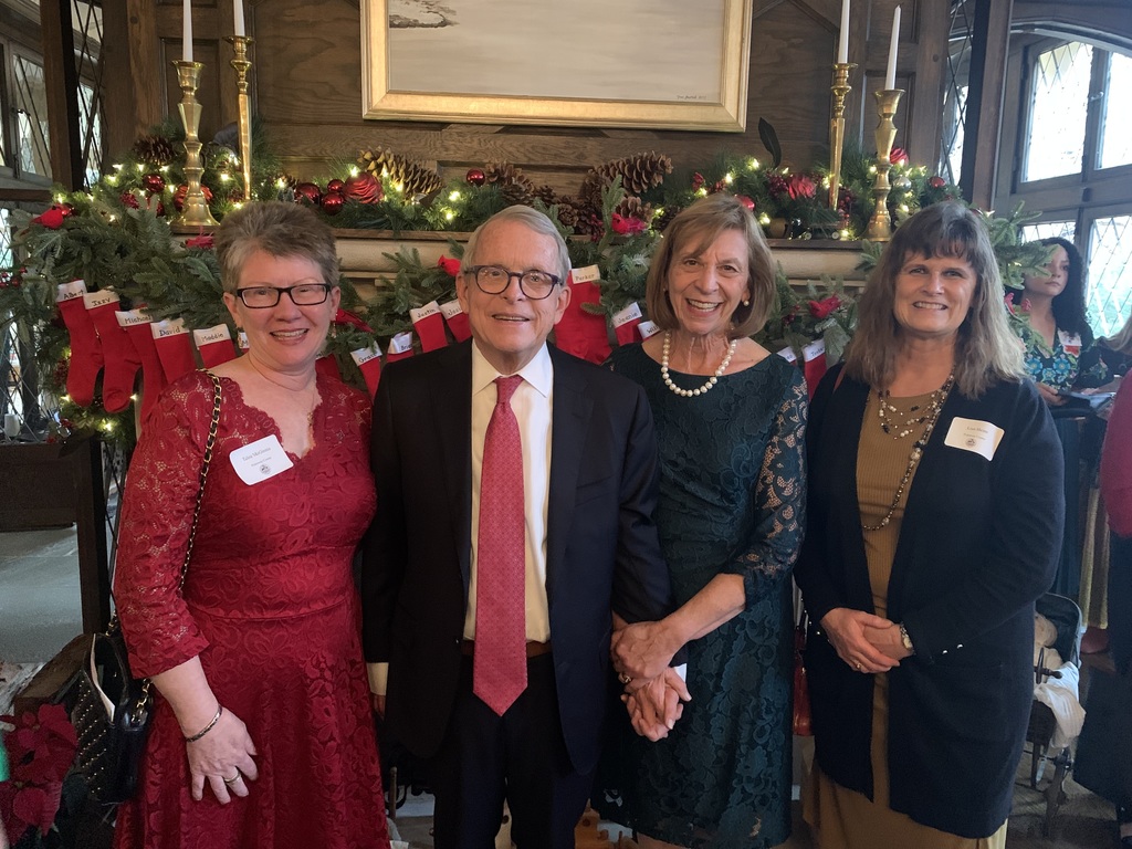 From left, Taela McGinnis, Gov. Mike and Fran DeWine  and Lisa Heins